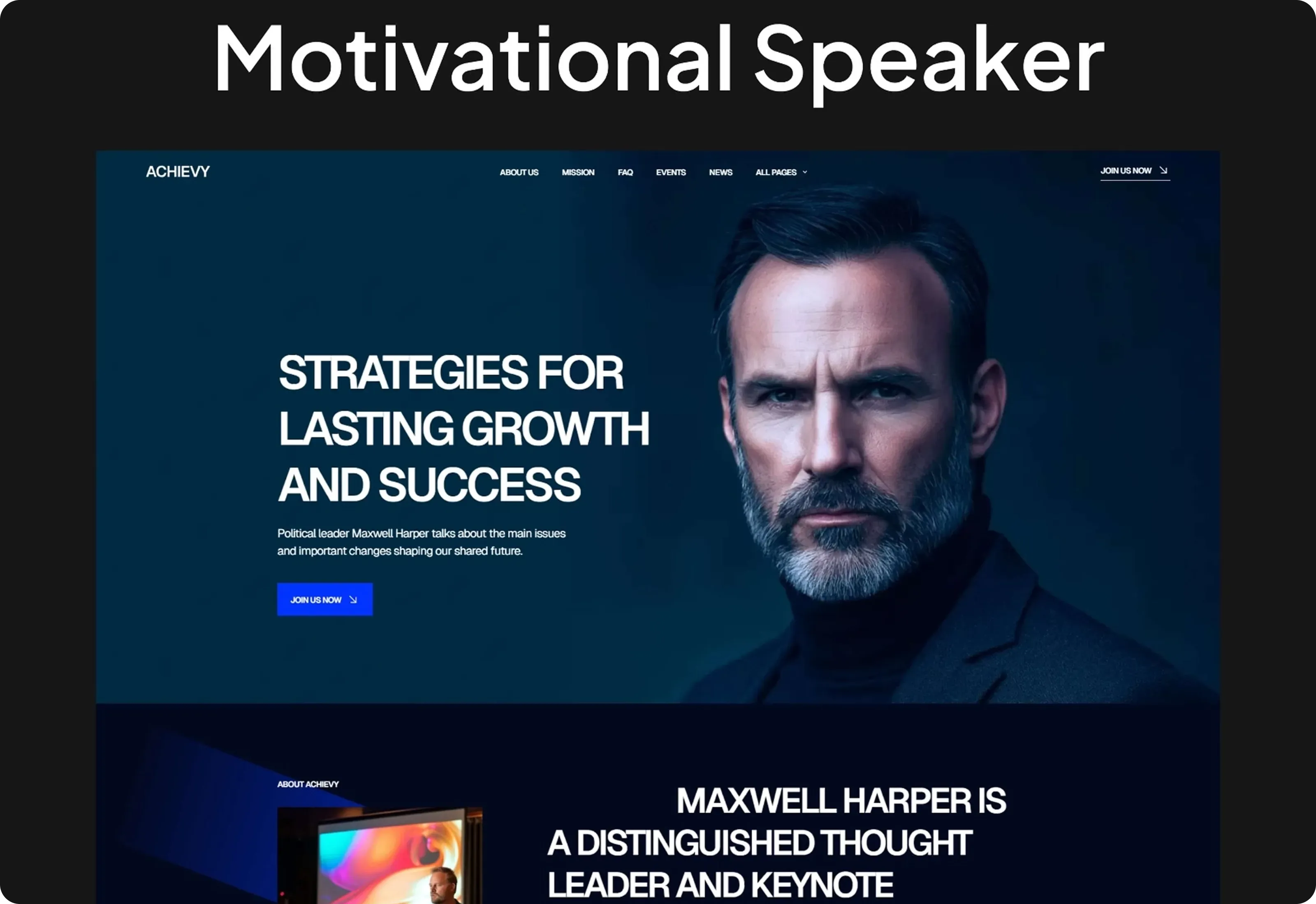 Achievy Motivational Speaker Template Optimized