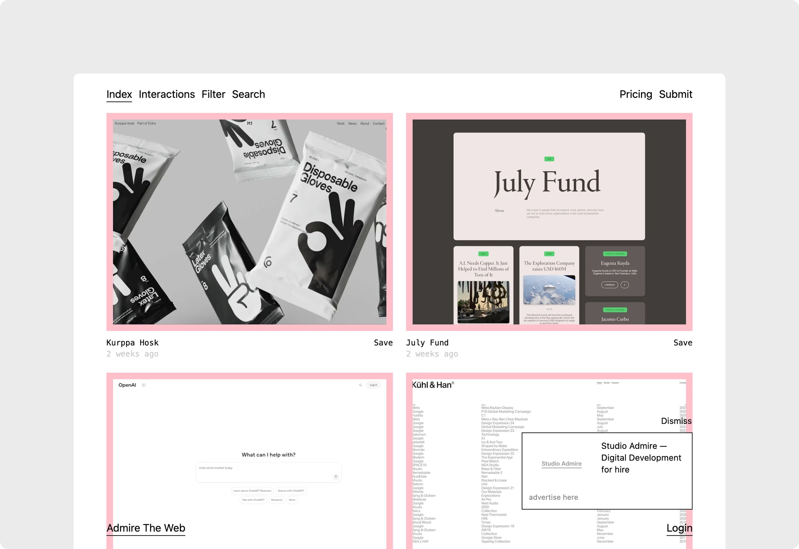 Admire The Web Optimized
