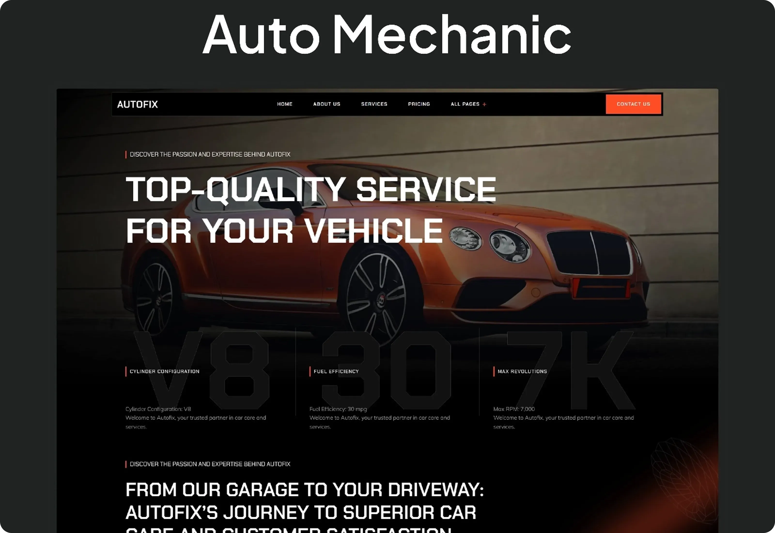 Autofix Automotive Service Framer Optimized