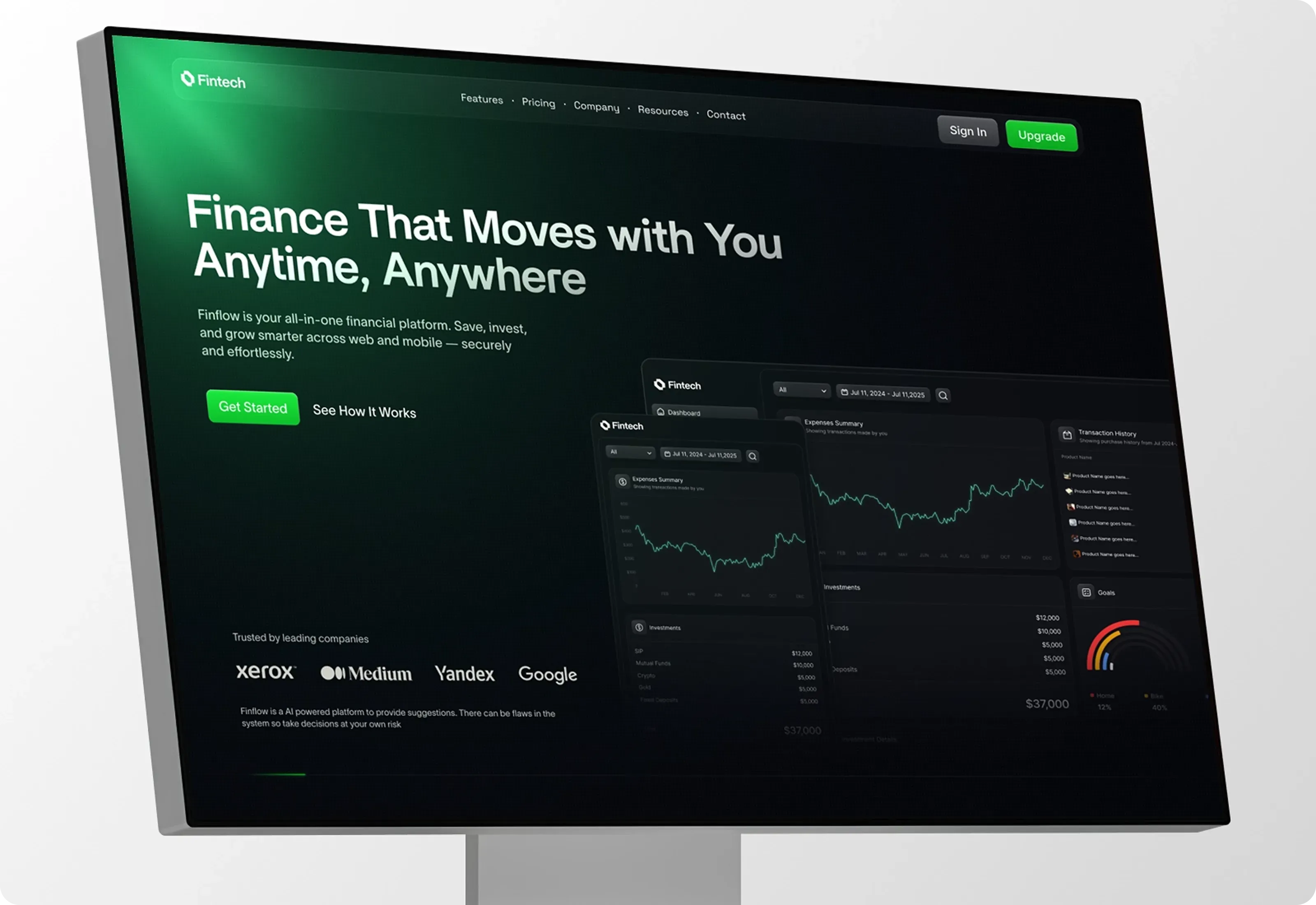 Fintech Finance Website Optimized