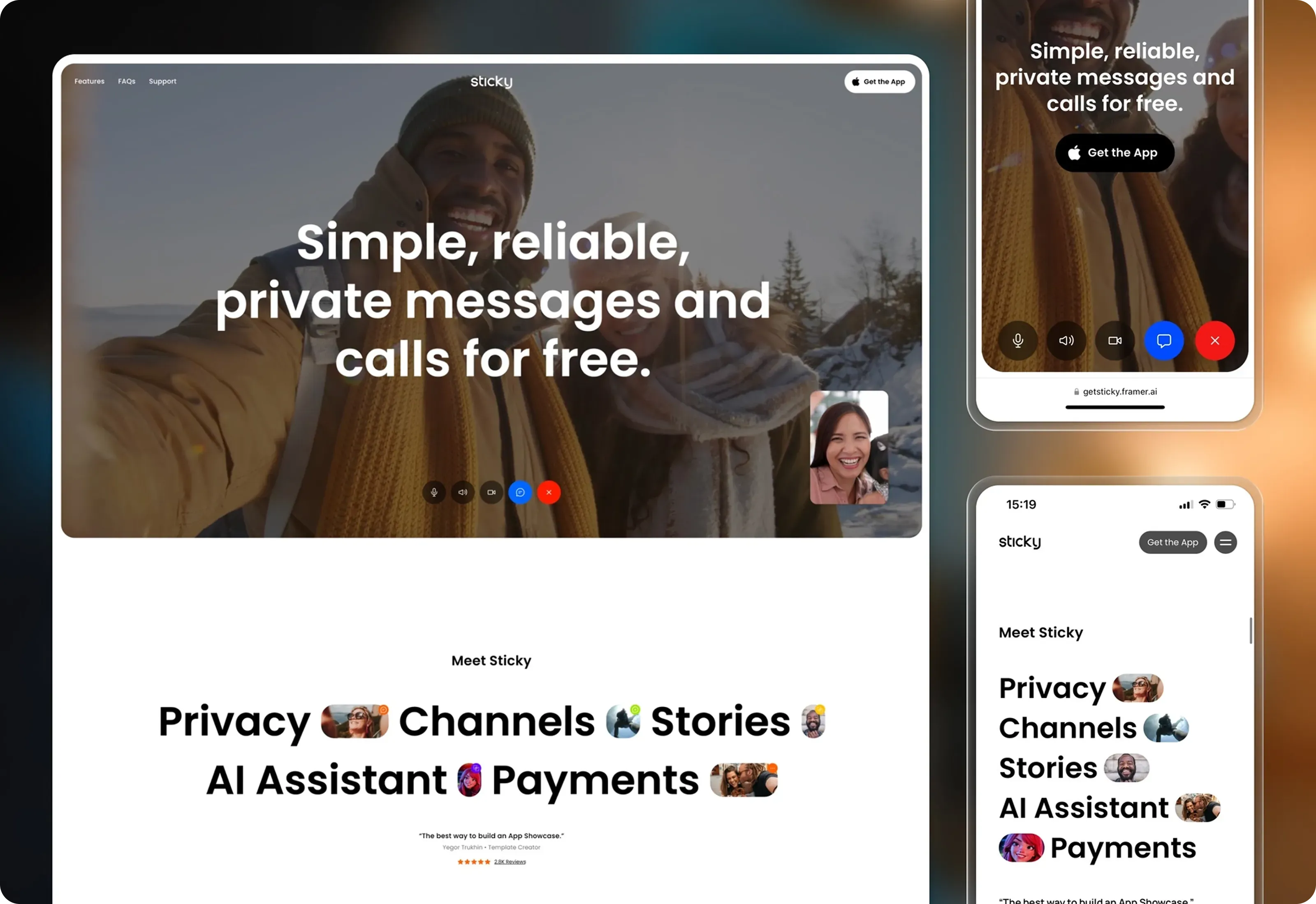 Sticky Mobile App Showcase Optimized
