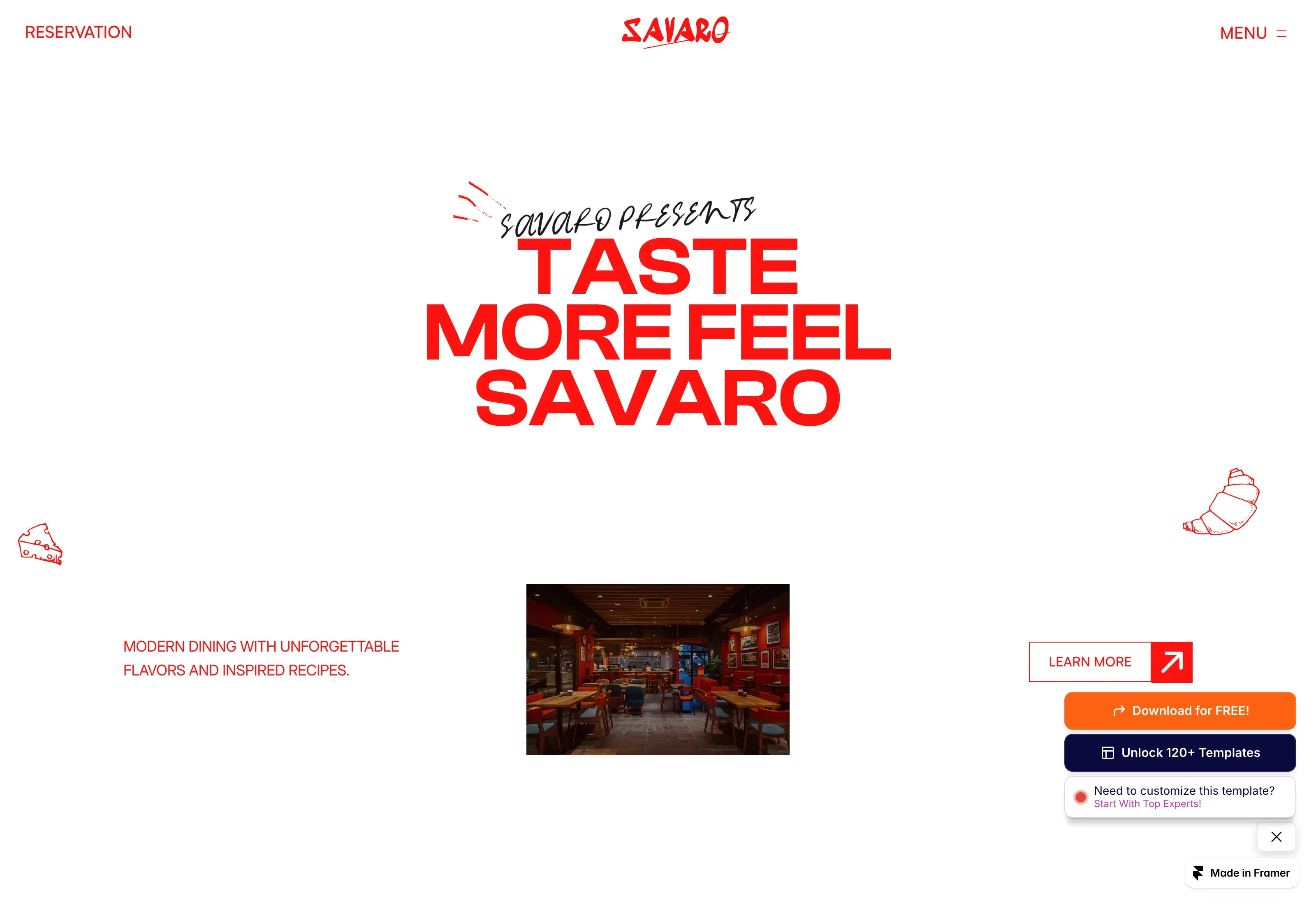 Savaro: Modern Restaurant Website